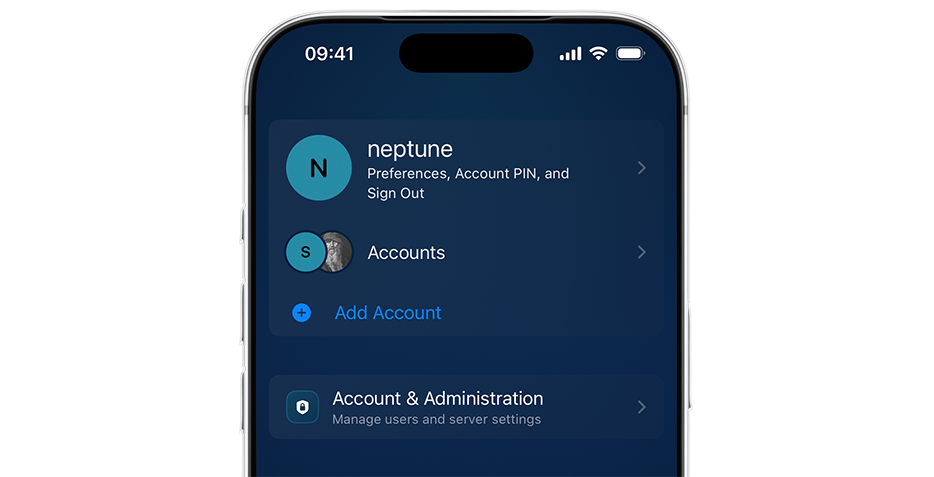 Neptune Accounts on iOS
